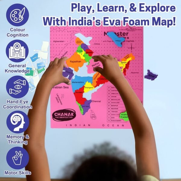 Aditi Mapster India Map EVA Foam Puzzle Set - Image 3
