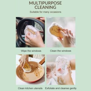 Cartoon Wood Pulp Sponge for Dishwashing  Absorbent Cleaning Pad