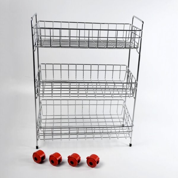 3-Tier Stainless Steel Kitchen Trolley , Fruit & Vegetable Rack - Image 4