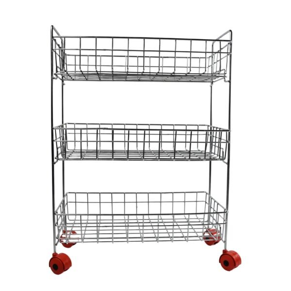 3-Tier Stainless Steel Kitchen Trolley , Fruit & Vegetable Rack - Image 5