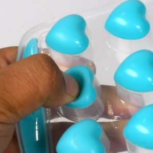 Easy Push Premium -UP ice Tray, With Flexible Silicon Bottom, Heart Shape 18 Cube Trays