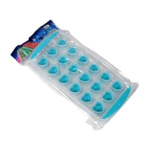 Easy Push Premium -UP ice Tray, With Flexible Silicon Bottom, Heart Shape 18 Cube Trays