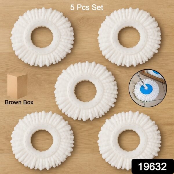 Microfiber Spin Mop Refill Head 360° Rotating Mop (5 Pc) - Image 2