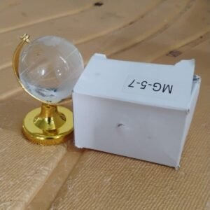 Small Crystal Globe Table Showpiece with Golden Stand (1 Pc)