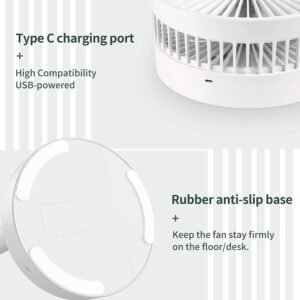 TELESCOPIC ELECTRIC DESKTOP FAN, HEIGHT ADJUSTABLE, FOLDABLE & PORTABLE FOR TRAVEL/CARRY | SILENT TABLE TOP PERSONAL FAN FOR BEDSIDE, OFFICE TABLE (Battery Not Include)