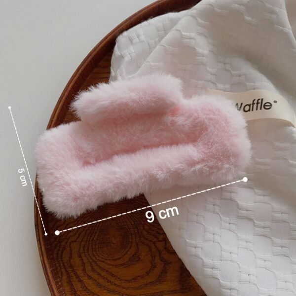 Big-Size Soft Faux Fur Hair Claw Clips (12 Pc) - Image 7
