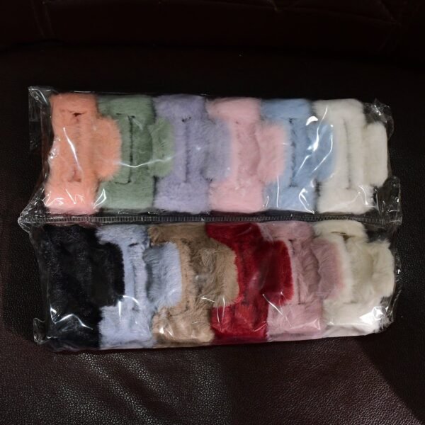 Big-Size Soft Faux Fur Hair Claw Clips (12 Pc) - Image 10