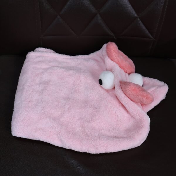 Soft Microfiber Cartoon Design Hair Drying Towel Wrap with Button Closure (1 Pc) - Image 8