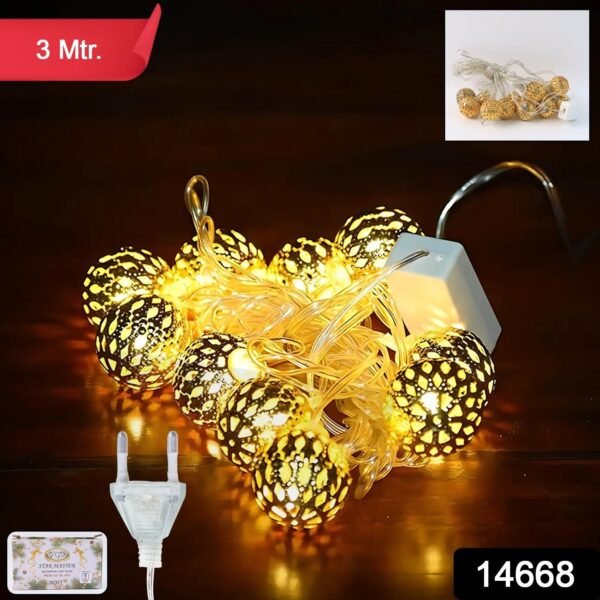 Decorative Metal Ball LED String Light (3 Meter ) - Image 2