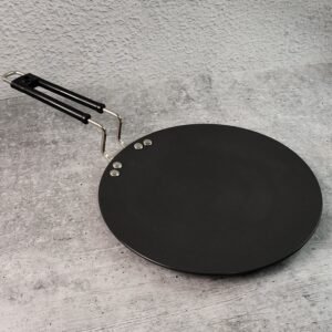 Premium Non-Stick Flat Roti Tawa with Heat-Resistant Handle (10 Inch / 1 Pc)