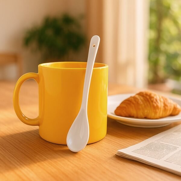 Elegant Ceramic Mug with Matching Spoon - Image 6