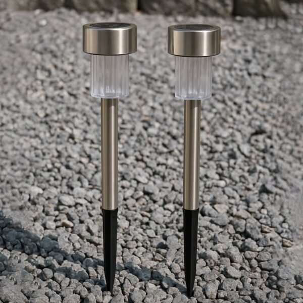 Solar-Powered Stainless Steel Garden Pathway Lights 31x4 cm (2 Pc) - Image 4