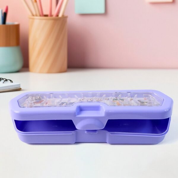 Cartoon Character Printed Plastic Pencil Box with Built-in Maze Puzzle Game (1 Pc) - Image 6