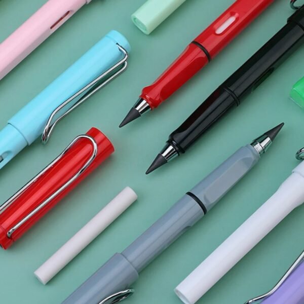 2-in-1 Everlasting Magic Pencil with Replaceable Eraser – Inkless, Reusable, Portable (1 Pc / Mix Color) - Image 8