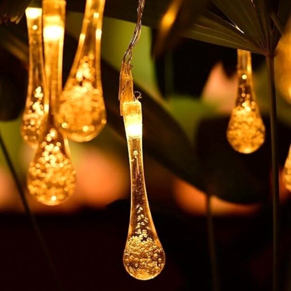 Decorative LED Lighting Chain with Crystal Water Drop Bulbs Approx 3 Mtr (1 Pc) - Image 6