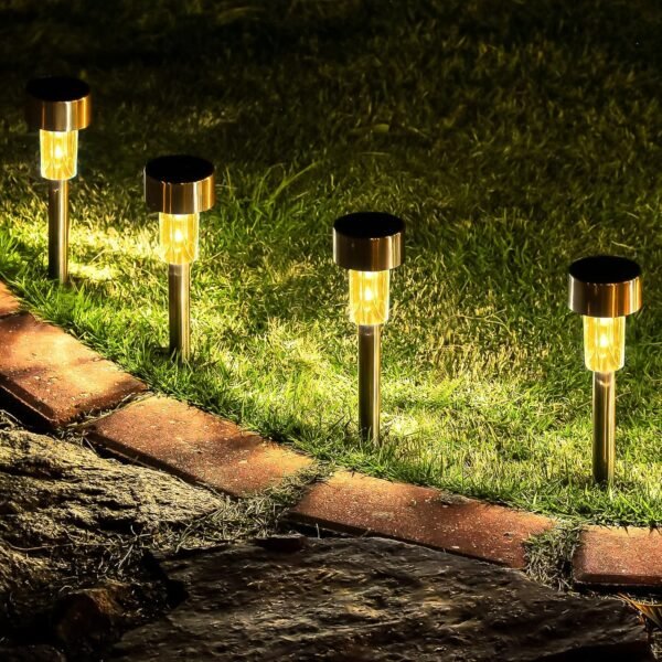 Solar-Powered Stainless Steel Garden Pathway Lights 31x4 cm (2 Pc) - Image 6