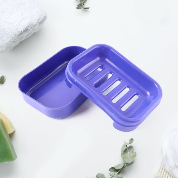 Premium Quality Rectangular Blue Plastic Soap Case (1 Pc) - Image 7