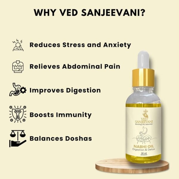 Ved Sanjeevani 30ML Ayurvedic Nabhi Oil for Digestion & Detox (30ML / 1 Pc) - Image 3