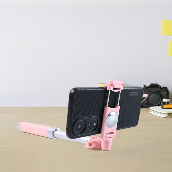 Wired Selfie Stick with Rearview Mirror & Built-In Shutter Button (1 Pc) - Image 8