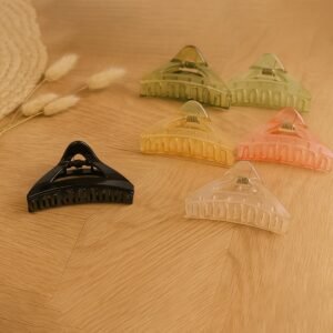 Triangle Shape Mix Color Plastic Hair Claw Clip – 12 Pc Durable Grip for Women and Girls