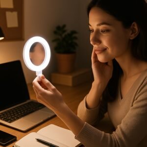 Rechargeable LED Selfie Ring Light for Mobile and Makeup Use (1 Pc)