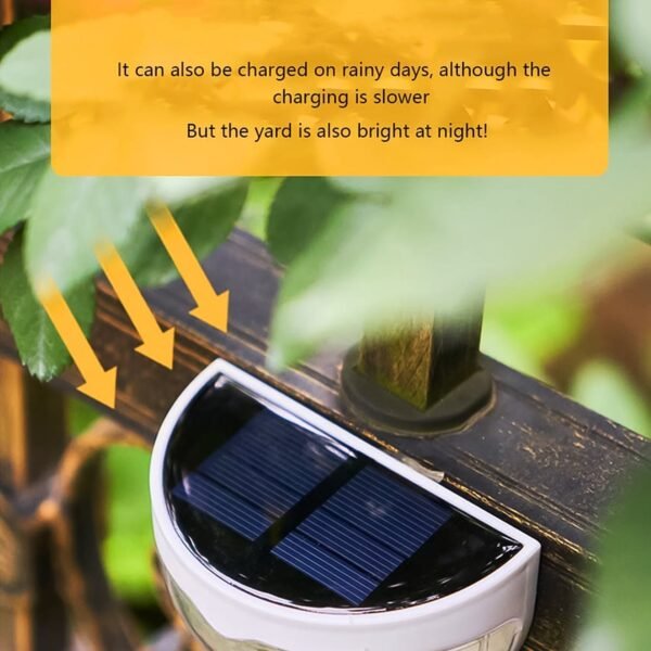 6 LED Solar Powered Wall Mount Fence Light with Honeycomb Shade Design (2 Pc Set) - Image 4