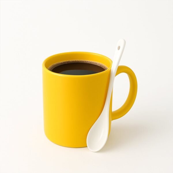 Elegant Ceramic Mug with Matching Spoon - Image 5