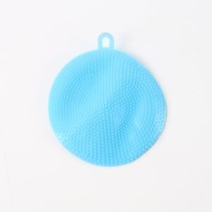 Sky Blue Silicone Dish Scrubber Sponge Mildew Free, Non Stick, Heat Resistant