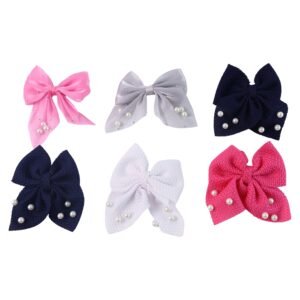 Hair Bow Knot Clip Suitable For Girls (12 Pc / Multicolour & Mix Design) Hair accessories