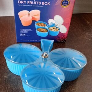Premium 3-Compartment Revolving Dry Fruit Box (1 Pc)