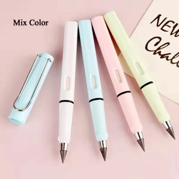 2-in-1 Everlasting Magic Pencil with Replaceable Eraser – Inkless, Reusable, Portable (1 Pc / Mix Color) - Image 5