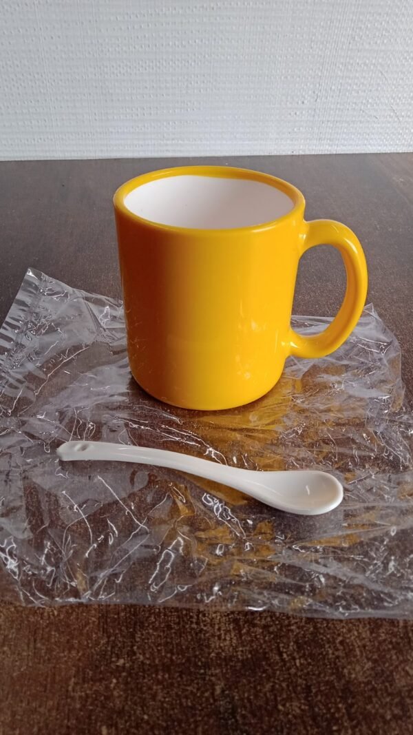 Elegant Ceramic Mug with Matching Spoon - Image 7