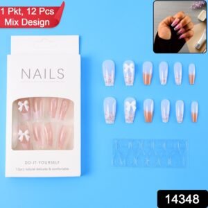 Reusable Press-On Artificial Nails with Adhesive Stickers (1 Pkt)