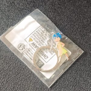 Cartoon Character Soft PVC Keychain with Haired Girl Design (1 Pc)