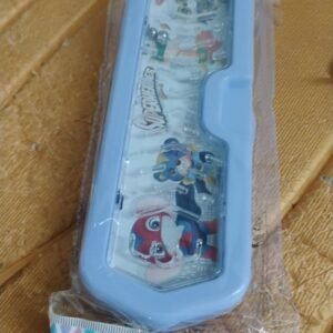 Cartoon Character Printed Plastic Pencil Box with Built-in Maze Puzzle Game (1 Pc)