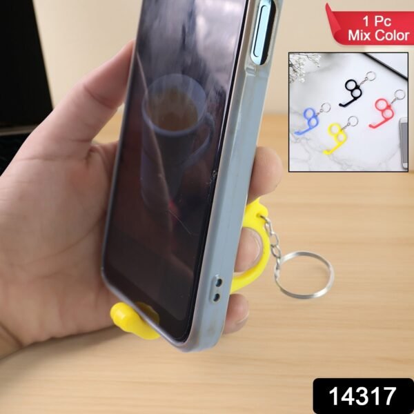 2-in-1 Plastic Dual-Finger Mobile Stand cum Keyring  (1 Pc, Mixed Color) - Image 2
