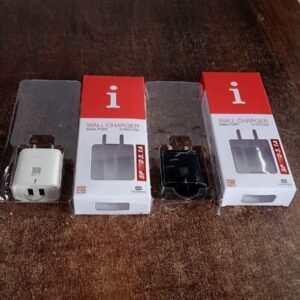 iBall Dual USB Wall Charger 5V/3.1A – High-Speed Dual Port Fast Charging Adapte (1 Pc)