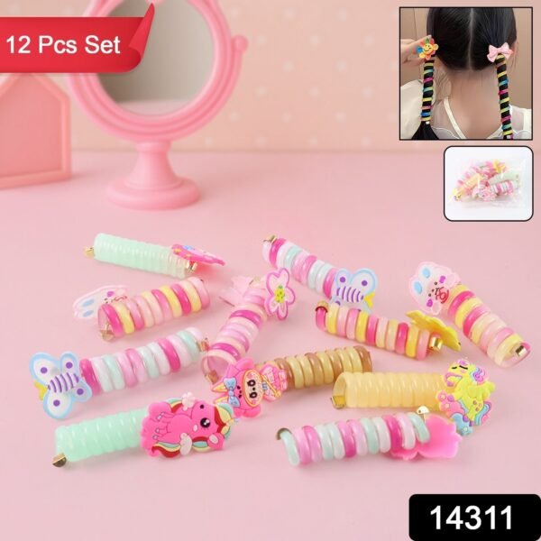 Spiral Hair Braiding Clips for Kids (12 Pc /  Mix Design) - Image 2