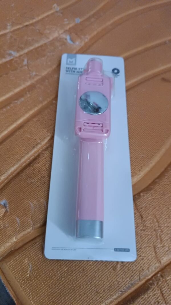 Wired Selfie Stick with Rearview Mirror & Built-In Shutter Button (1 Pc) - Image 9
