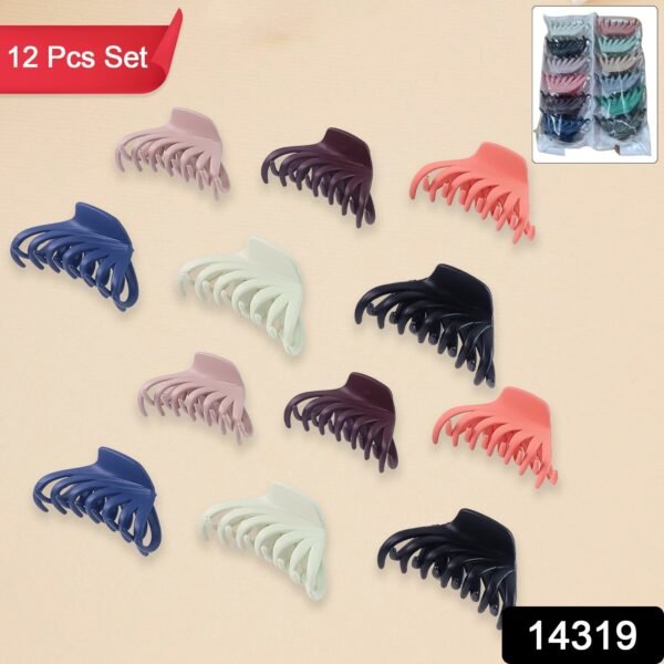 Hair Claw Clips Set for Women & Girls (Mix Design,  Multicolor & 12 Pc) - Image 2