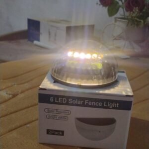 6 LED Solar Powered Wall Mount Fence Light with Honeycomb Shade Design (2 Pc Set)