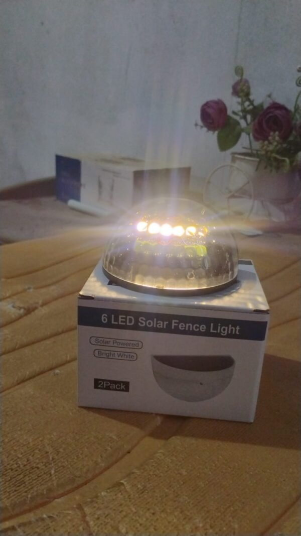 6 LED Solar Powered Wall Mount Fence Light with Honeycomb Shade Design (2 Pc Set) - Image 8