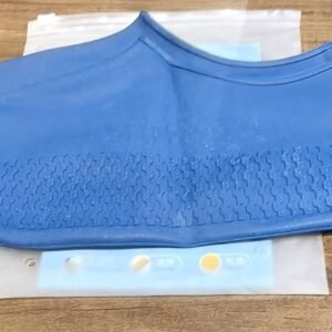 Blue Non-Slip Silicone Rain Reusable Anti skid Waterproof Fordable Boot Shoe Cover (1 Pair)