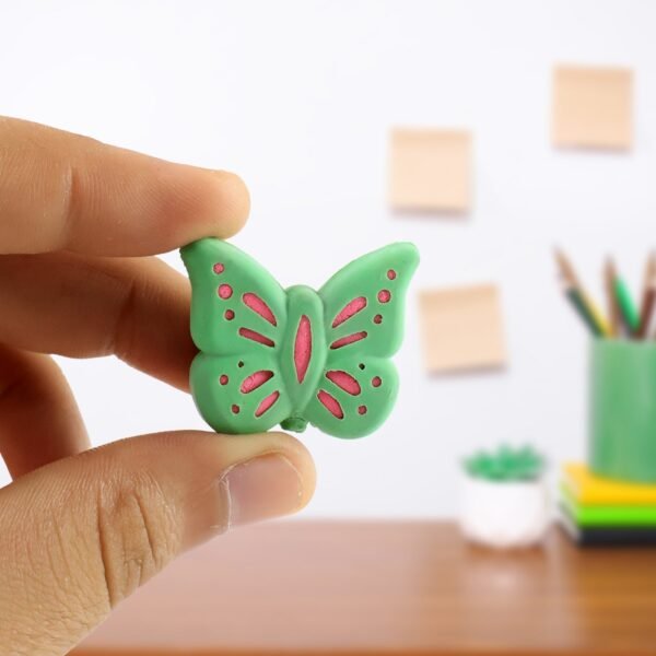Butterfly Shape Eraser Rubber (25 Pc / Mix Colour & Design) - Image 4