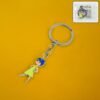 Cartoon Character Soft PVC Keychain with Haired Girl Design (1 Pc)